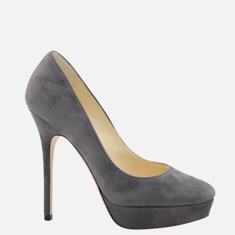 Jimmy Choo Cosmic 120mm Platform Pumps in Grey Suede